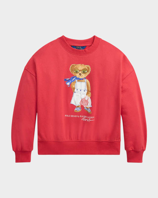 Girl's Polo Bear Terry Sweatshirt, Size S-X
